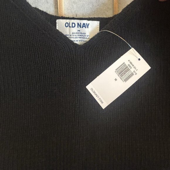 Old Navy Black V-Neck Thick Rib-Knit Sweater Tank Top Women Sz. M - Picture 5 of 8